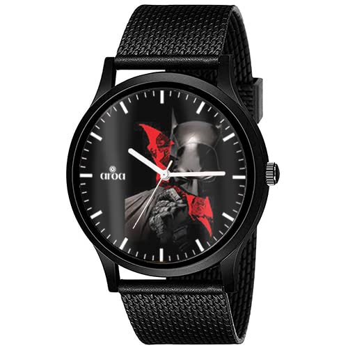 AROA Watch New Watch for Batman with Red Logo Men Model : 137 Black Metal Type Rubber Analog Watch Black Dial for Men Stylish Watch for Boys (B0BZQ6HGJQ) Amazon Price History, Amazon Price Tracker