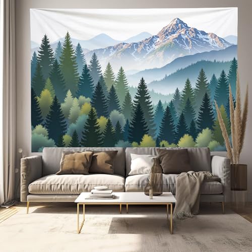 Illustration de la nature bleu-vert en tenture pour chambre et dortoir