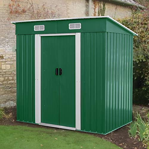 image for HOMFY 4X6FT Outdoor Storage Shed Horizontal Lockable Organizer for Gar