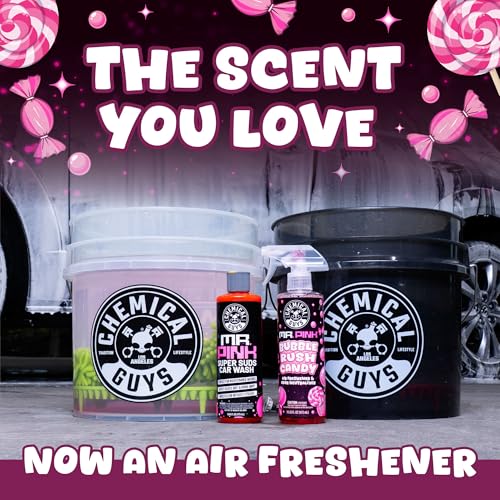Image of Chemical Guys Mr. Pink Iconic Scent Interior and Exterior Car Care Bundle, Air Freshener Spray and Mr. Pink Super Suds Car Wash Soap, Sweet Candy Bubblegum Scent - 16 Fl Oz Each