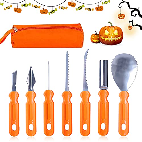 X99 Halloween Kürbis Schnitzset - 12-tlg Edelstahl Werkzeuge Mit Tasche
