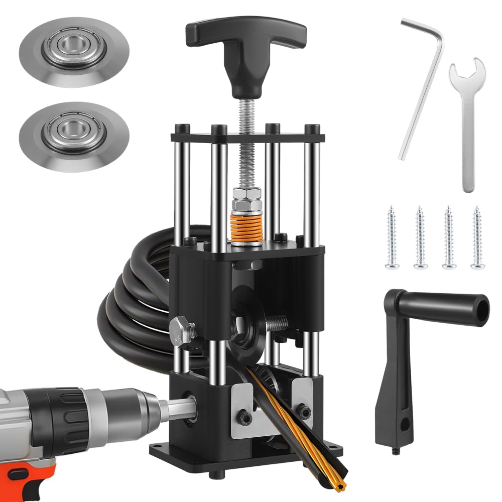 Pince à dénuder avec 2 lames, machine à dénuder de fil de cuivre pour manivelle ou perceuse, machine à dénuder pour câble de 1 à 30 mm, outil de dénudage de câble réglable pour le recyclage du cuivre