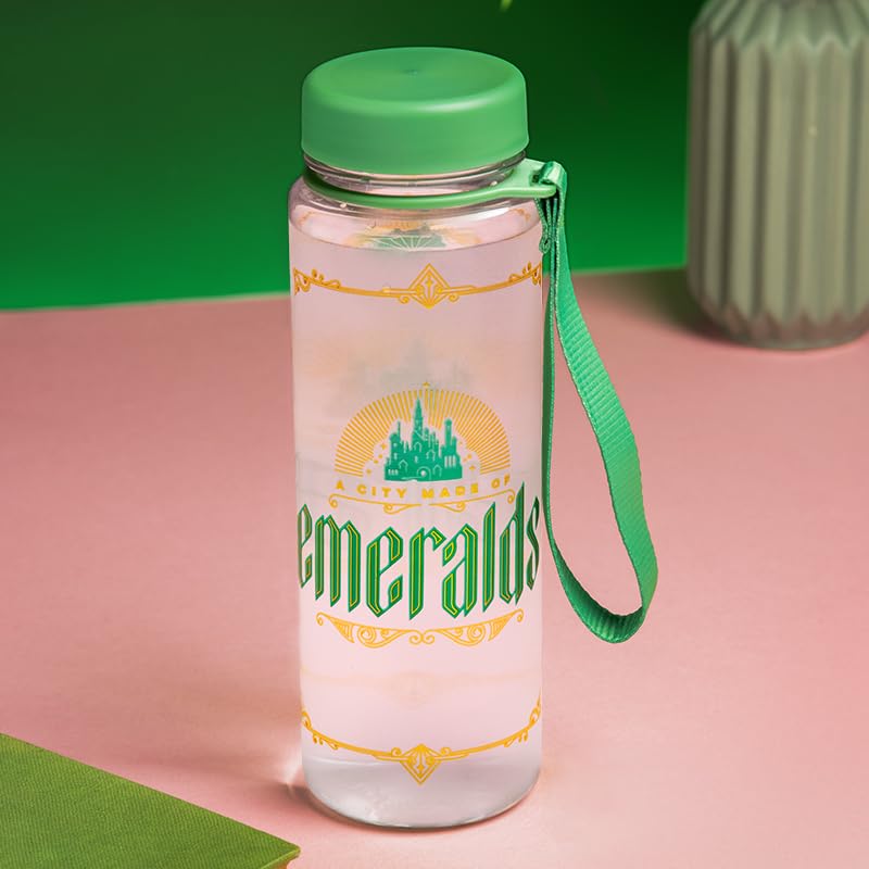 Wicked Movie 500ml Kids Water Bottle With Keyring Charm And Straw By Polar Gear | Wicked Gifts | Back To School Supplies, Pink & Green - View #11