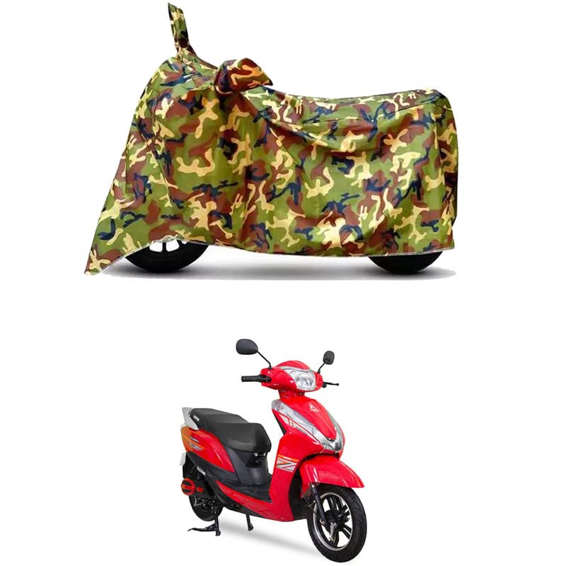 Image of Waterproof 100% PVC Coated Full Bike Scooty Two Wheeler Body Cover Compatible for Ampere Magnus /UV-Rays /Heat Protection /Birds Dropping /Scratchproof /Dust Proof /All Varient[6X6 Jungle Print]
