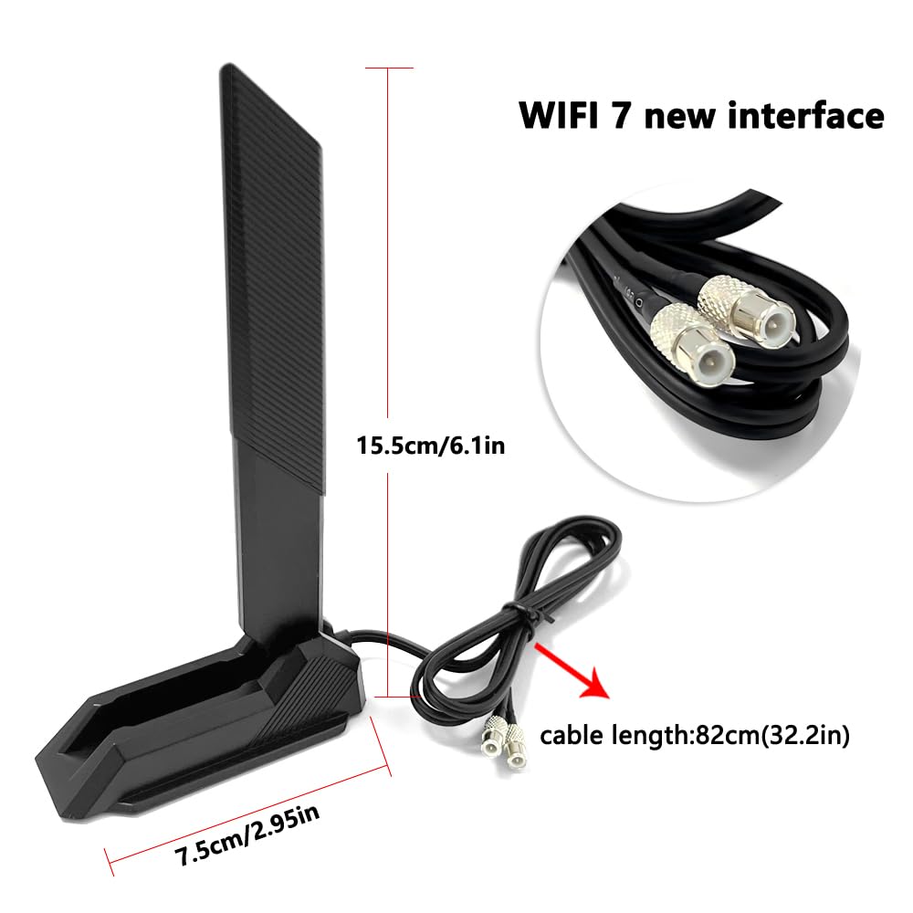 WiFi 7 Tri Band Antenne 2,4 GHz 5 GHz 6 GHz WLAN-Antenne für MSI MEG Z890 Z790 X870E, MPG Z890 Z790 X870E, MAG X870E B860 B850 Z790 Z890, PRO B850-VC Z790-VC B760-VC, Z790 GAMING PLUS (Black)