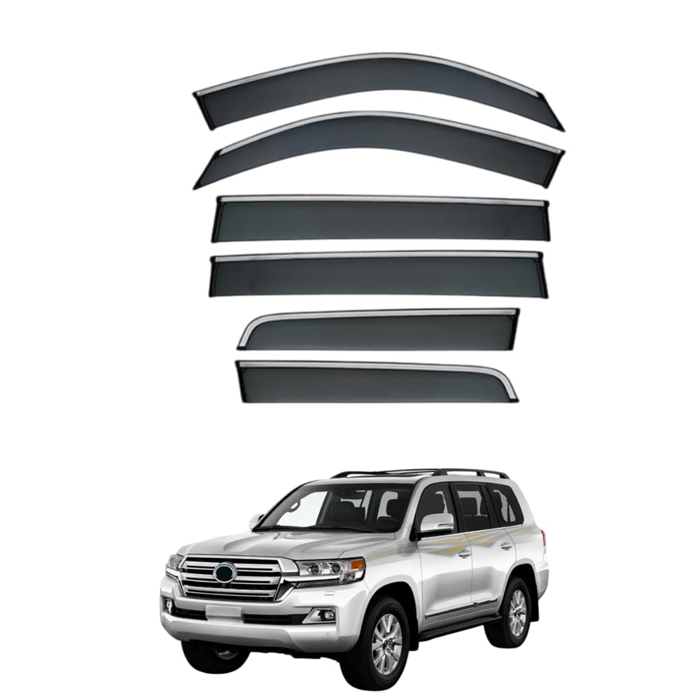 Qoemrhelt 6Pcs 4Pc Set In-Channel Wind Deflectors, For Toyota Land Cruiser Lc200 (Mk9 J200) 2008-2020 Window Visors Rain Guards Vent Visors Rain & Sun Protection,Car Accessories,