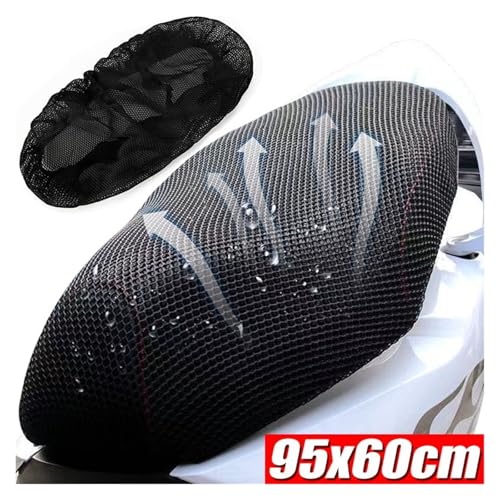Funda asiento moto de malla transpirable antideslizante negra 3