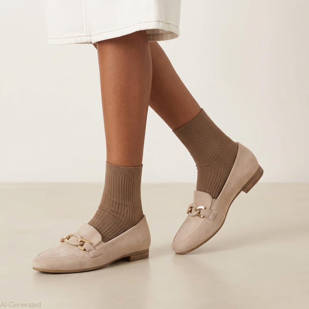 Jana Damen Slipper mit Blockabsatz Vegan