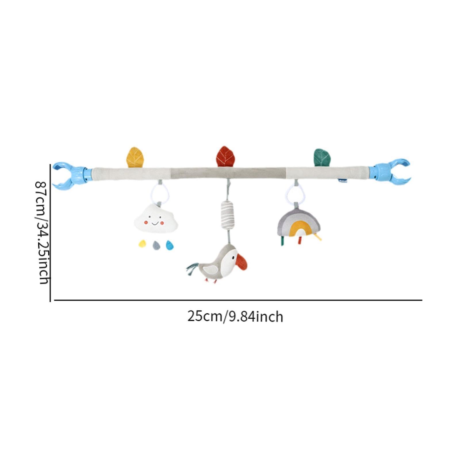perfk Arche de jouet pour poussette de bébé, hochet sensoriel suspendu pour nouveau-né, jouet doux pour activité de développement précoce, mobile pour siège, Oiseau