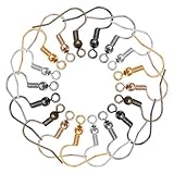 600Pcs Earring Hooks Fish Hook for DIY Jewelry Findings,6 Color Plated Earring Wires Hoops Earring Ear Wires with Ball and Coil for Women,Men,Children(Gold, Silver,Black,K White,K Gold,Bronze)