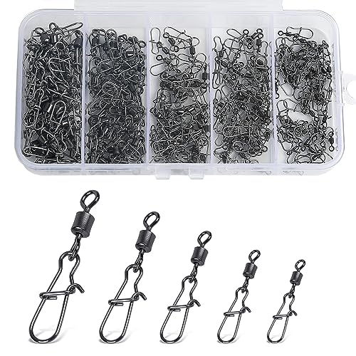 Realure 200 Pcs Rolling Fishing Swivels and Clips