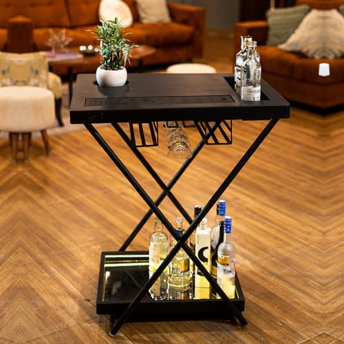 Image of HAUS OF BARS by SpeedX - Model J - Multi-Functional, Portable and Foldable Bar Table in Matte Black Finish