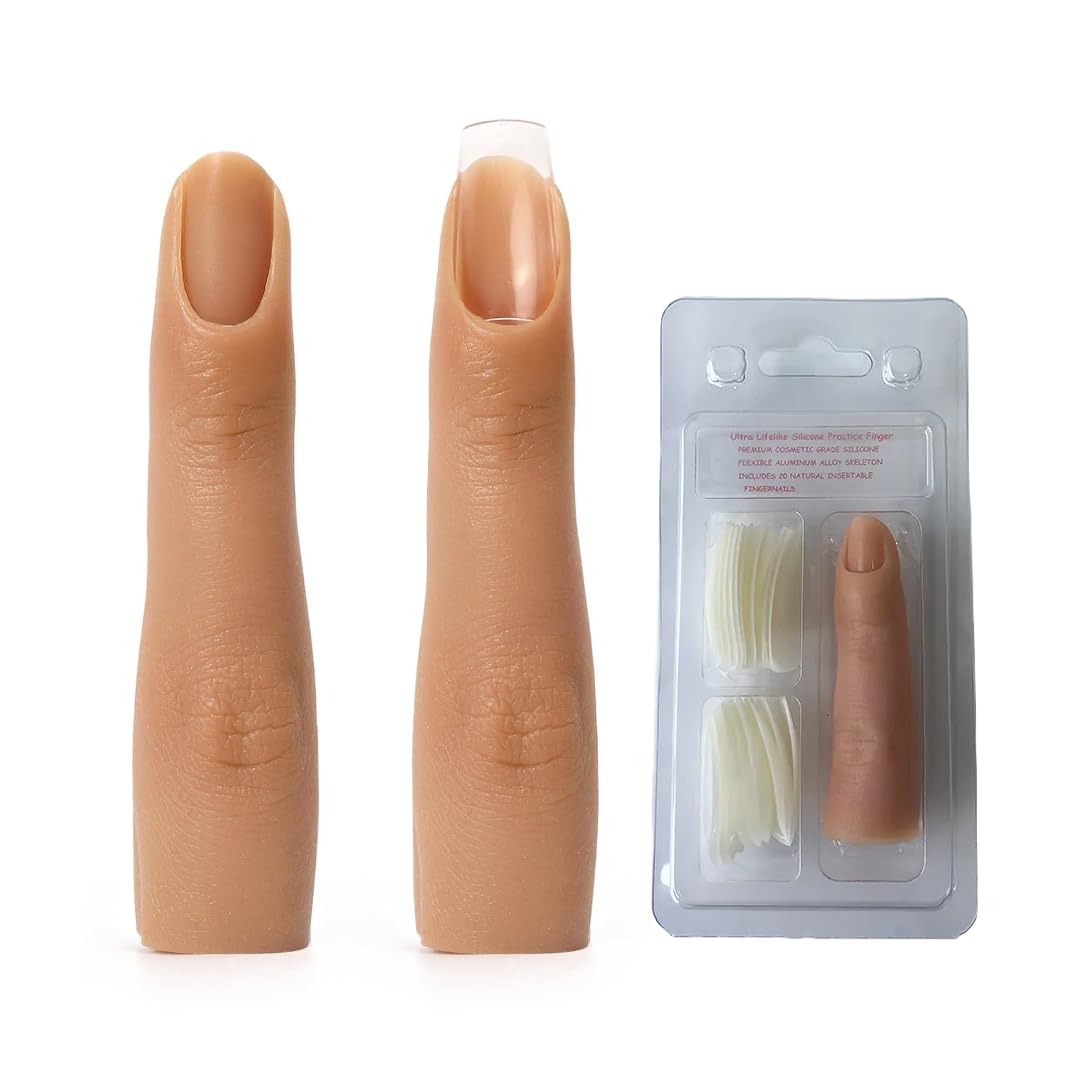 NAILWIND Silicone Practice Fingers for Acrylic Nails, Soft Nail Training Model Practice Finger, Flexible Nail Mannequin Finger for DIY Nails Practice, Including 20pcs Tips-picture-40