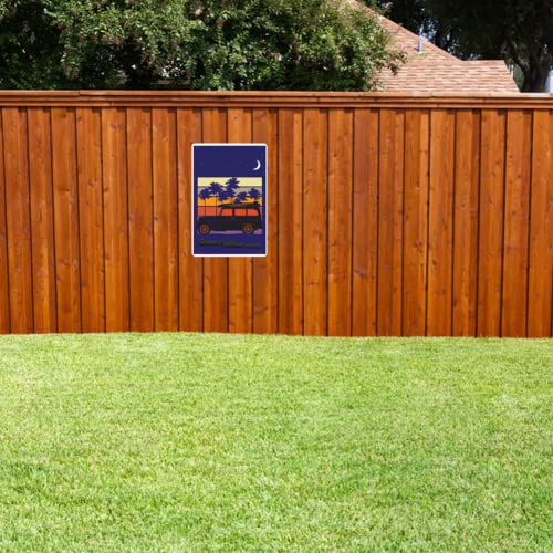 Eeiokgms Romantic Summer Night, Field Car Young Beach Coconut Tree Vacation Tin Sign Seaside Starry Sky Art Travel Couple Decoration Field Bistro Bar Shop #TOP4