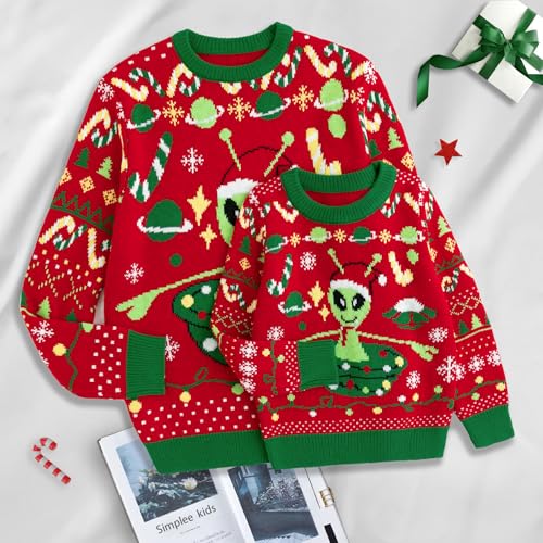Image of Simplee kids Family Matching Christmas Sweaters, Ugly Pullover, 2T-2XL