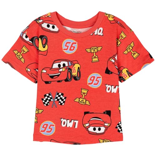 Image of Disney Boys' 2-Piece Tee and Shorts Set for Baby & Kids | Elastic Waistband Shorts, Soft Waffle Knit, Machine Washable
