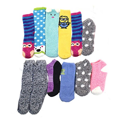 Image of BambooMN Women's Super Soft Warm Cozy Fuzzy Socks Assortments