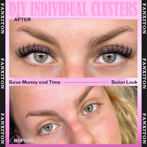 Image of FANXITON Lash Clusters Wispy 30D+40D Lashes Clusters 400pcs Eyelash Clusters D Natural Cluster Eyelash Extensions 9-16mm Mix Individual Lashes for Beginners
