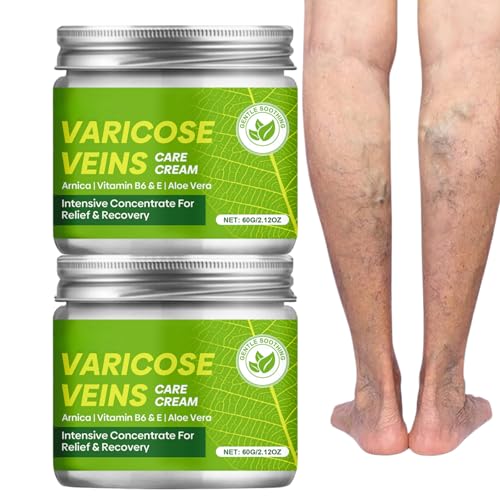 Varicose Veins Care Cream for Legs Fast-Acting for Blood Circulation & Relieves Heaviness and Tension Soothing Varicose Veins Cream with Natural Herbal Extracts 60g*2