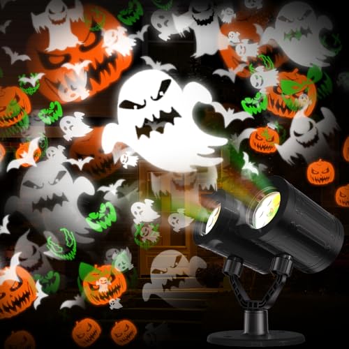 15 Best Dual Projector Setups for Halloween That Will Spook and Amaze 9 Halloween Projector Lights Outdoor Lurious Double Head Light Projector with