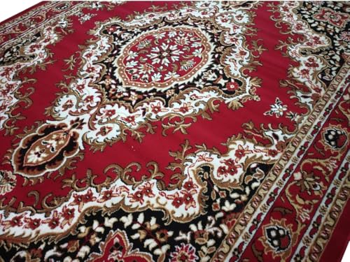 Image of Home Decore Acrylic Carpet for Your Living Room & Drawing Room Aywhere in Your Home Size - 7 X 10 Ft (RED-K)