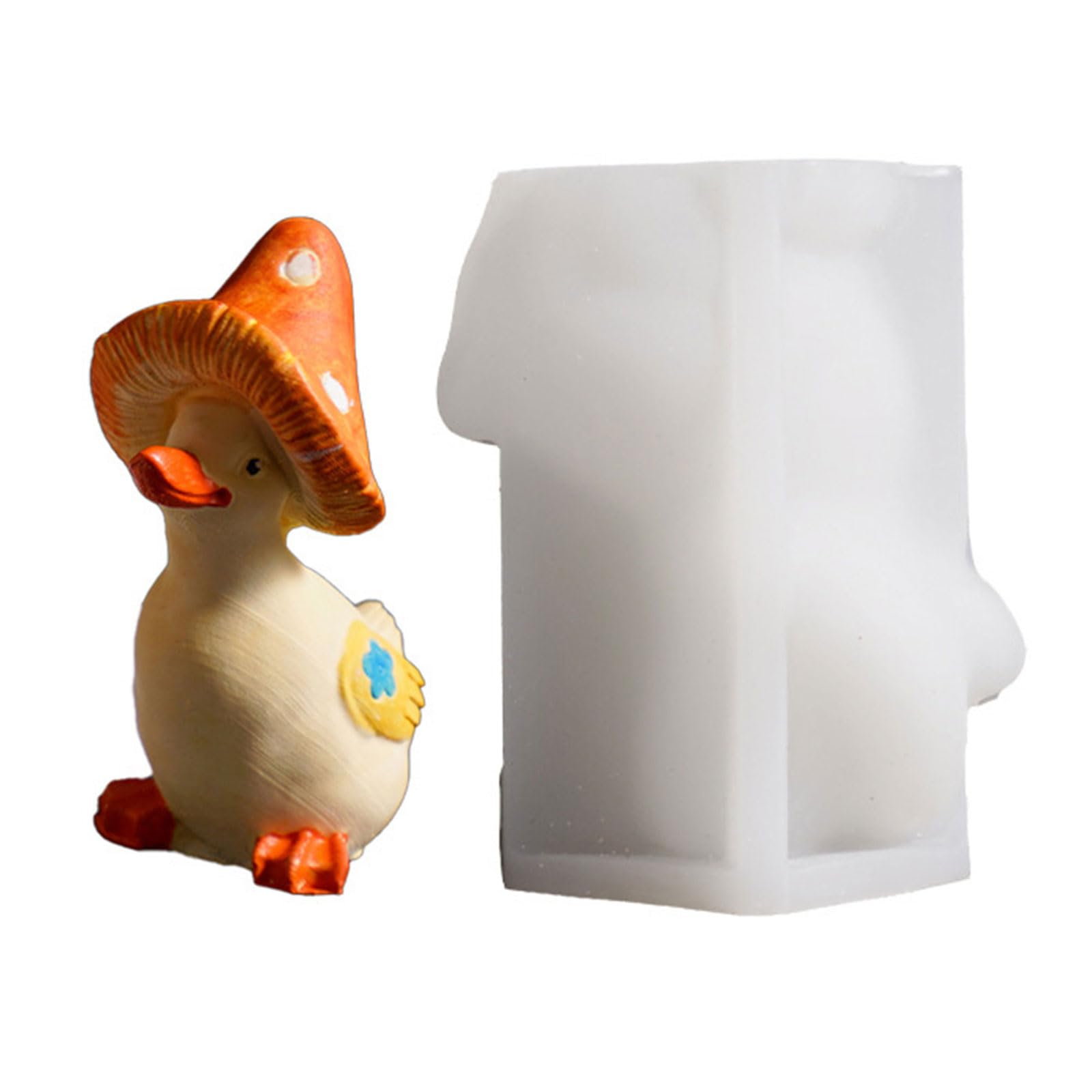 Alksubbm Quacker Mushroom Silicone Epoxy Resin Soap Making Baking Decorative Mold Mushroom Quacker Silicone Molds Multipurpose Animal Shape