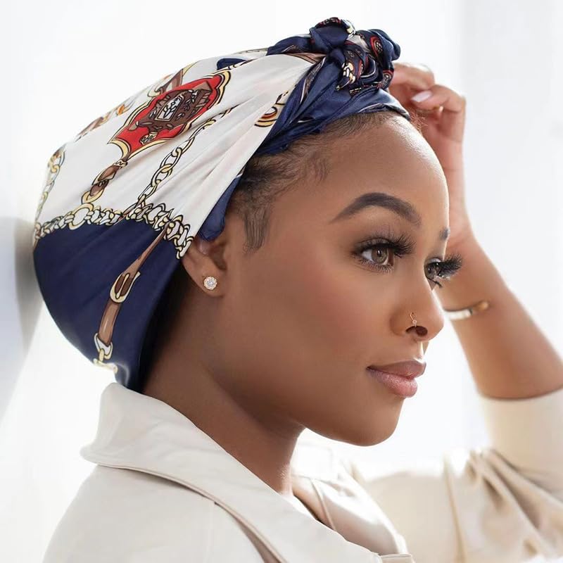 35 inch Head Scarf for Women Fashion Silk Like Scarf, Large Square Satin Headdress for Daily Wear