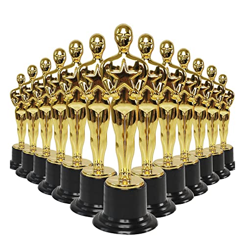 Tagtight 24 estatuillas de plástico con diseño de trofos de Premio Dorado de para Fiestas, Ceremonias de premios y Regalos de Agradecimiento, premios Escolares, premios de Juego