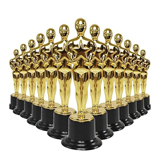 Tagtight 24 estatuillas de plástico con diseño de trofos de Premio Dorado de para Fiestas, Ceremonias de premios y Regalos de Agradecimiento, premios Escolares, premios de Juego