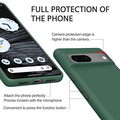 Case for Google Pixel 7 Phone Case, Soft-Touch, Shockproof, DustProof, Anti-skid Full Body Armour Phone Cover (Dark Green)