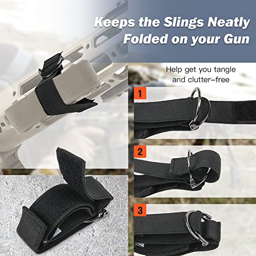 Tyseam Rifle Sling Staging Strap,Gun Sling Staging Solution Easy To Place On Rifle & Fold The Sling Back Up (Black) #TOP1
