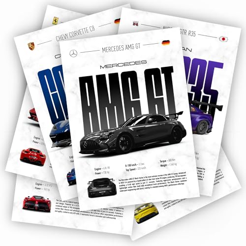 Thepaper9store Pack of 10 - Sports Car Posters | Premium 300 GSM ...