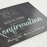 sendmoments Konfirmationskarten, Schiefer Aquamarin, Einladung 5er Klappkarten-Set C6, personalisiert mit Text & Fotos, Einladungskarten, optional passende Umschläge