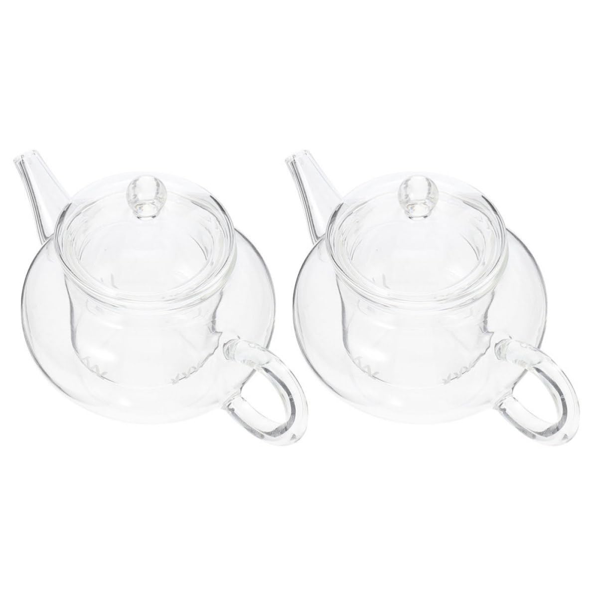 Théière en verre épais 250ml lot de 2 avec infuseur pour thé en vrac maison