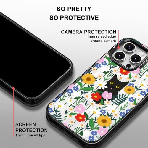 Coque iPhone 16 Pro Max MOSNOVO Chat Noir compatible MagSafe antichoc