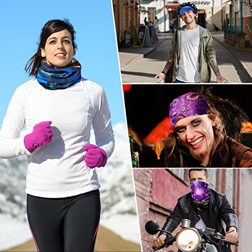 Image of Tarpop 12 /30 Pcs Neck Gaiters Scarf Elastic Wrap Headband Sweat Absorbing Bandana for Women Men Sports Yoga Running