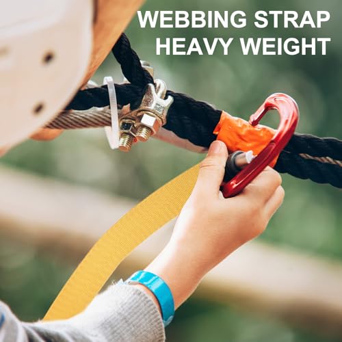 FineCheer 2 Rolls 1 Inch Nylon Webbing Strap 98 Yards Heavy Duty Flat Webbing Strap for Dog Leash Seat Belt Climbing Outdoors Indoors Gear Crafting DIY Making Repair(Yellow)