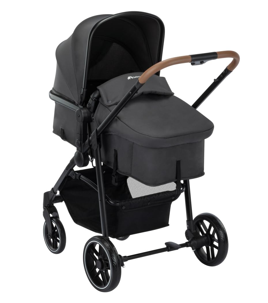 Bebeconfort Haze Trio Lux, Cochecito bebé 3 en 1, 0-4 años, Máx.22 kg, Asiento 2 en 1, Reversible y ligero, Silla de coche bebé i-Size, Plegado compacto, Cesta espaciosa, Mineral Graphite