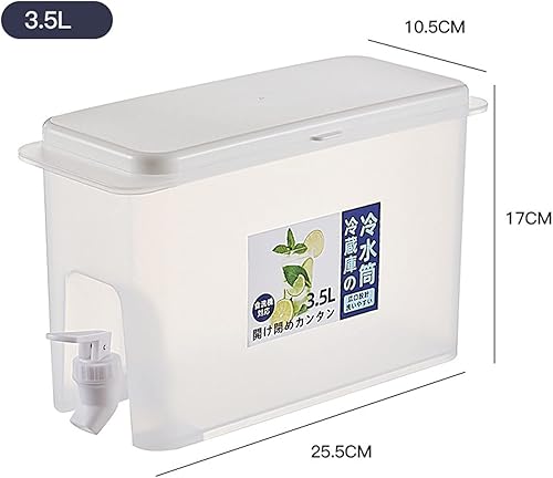 Miniatura 9 de MISNODE Dispensador de material PP bebida con grifo, dispensador de bebidas de gran capacidad 3.5L dispensador de agua para refrigerador,