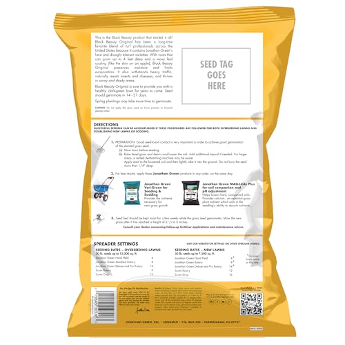 Jonathan Green (10316) Black Beauty Original Grass Seed Blend - Cool Season Lawn Seed (50 lb)