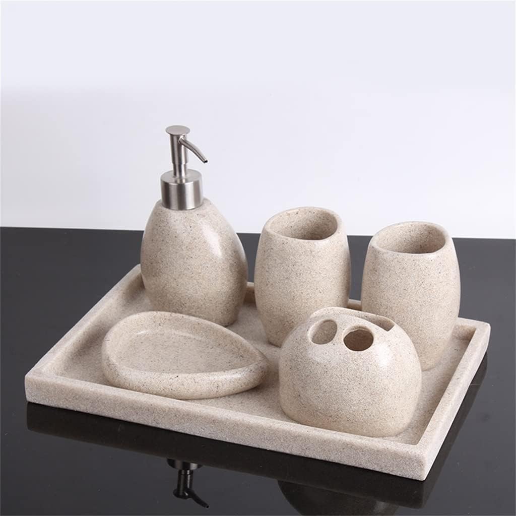 Sandstone European Bathroom Five-Piece Bathroom Set Toothbrush Wash Set Home Toothbrush Cup
