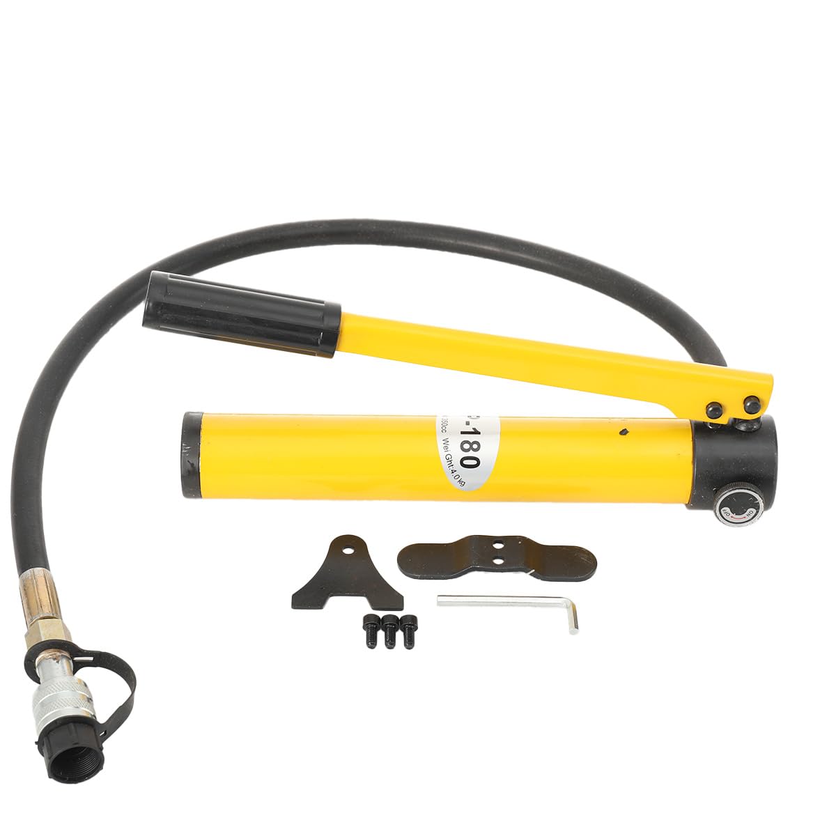 Lfhelper Yellow Cp-180 Manual Hydraulic Pump 350 Cc Oil Tank, 70 Mpa Max Pressure, Steel Construction With Ergonomic Handle, Compact 3.5 Kg Design For Automotive And Workshop Use