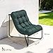 Outsunny Lounge Sessel Outdoor Ergonomischer Gartensessel mit hautfreundlich Kissen Breiter Sitz Stahlrahmen, Atmungsaktiv Loungesessel bis 120kg Liegestuhl Relaxsessel für Garten Balkon Dunkelgrün