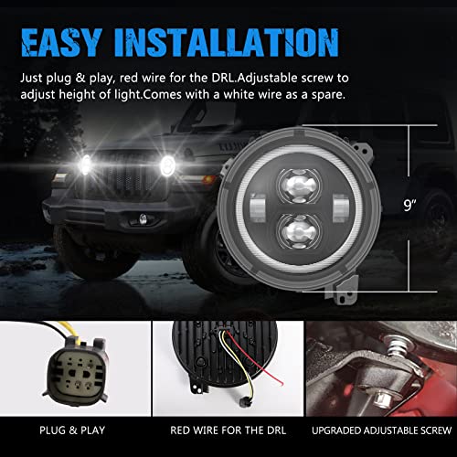 Bunker Indust JL-HL-LENS-FRD*2 Wrangler Jl 9 Inch Inch Led Headlights thumb #5
