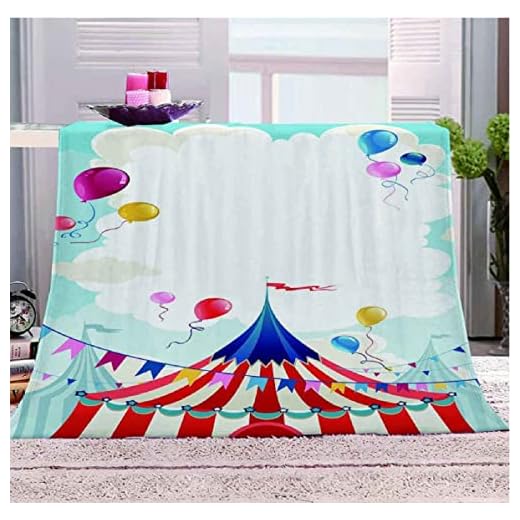 Filt tecknad cirkus 3D-tryckt filt för vuxna barn, supermjuk varm, mysig flanell, för kvinnor, fleecefiltar för säng, soffa, stol, bil-130 cm x 150 cm