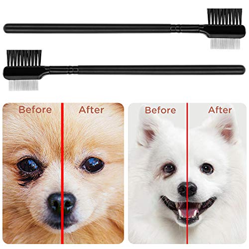 LUTER 4 Pcs Tear Stain Remover Comb Dog Flea Comb Double-Sided Multifunctional Dog Eye Comb Brush Pets Grooming Comb for… - Image 5
