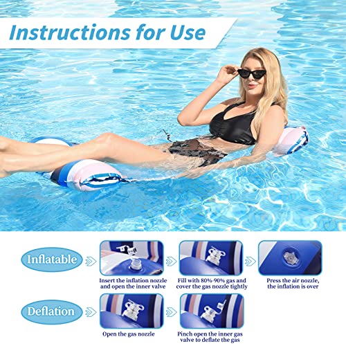 2 Pack Pool Floats For Adult - 4-In-1 Pool Floats Hammock, Saddle, Lounge Chair, Drifter, Inflatable Pool Floats Non-Stick Pvc Material Pool Floats Adult Teens Vacation #TOP6