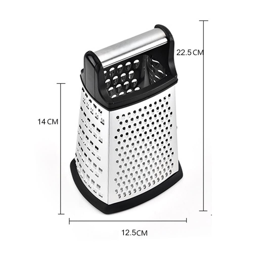 ArinkO Grattugia a 4 Lati in Acciaio Inossidabile per Formaggio e Verdure - Design Elegante - Dimensioni compatte (22,5 cm)
