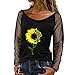 Canotte Donna Eleganti 2022 Donne Sexy Collo Rotondo Top Pizzo Manica Lunga Speciale Stampato Fashion T Shirt Top Casual Loose Shirt Bluse Grembiule da