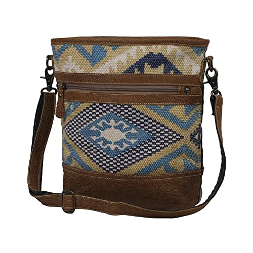 Myra Bag Western Leather Shoulder Bag for Women - Upcycled Canvas Crossbody Bag Indigo Craft2